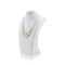 Necklace Display Bust - PU Leather Jewelry Bust Stand for Photography, Boutique Display, and Home Organisation(White-9.8"x5.7")